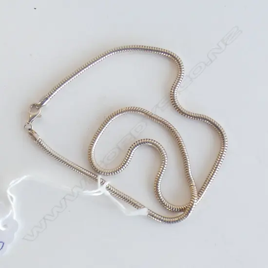 SILVER SNAKE LINK NECK CHAIN L.420mm