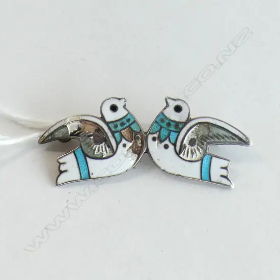 RARE MARGOT DE TAXCO ENAMEL BIRD BROOCH (ENAMEL CHIPPED)