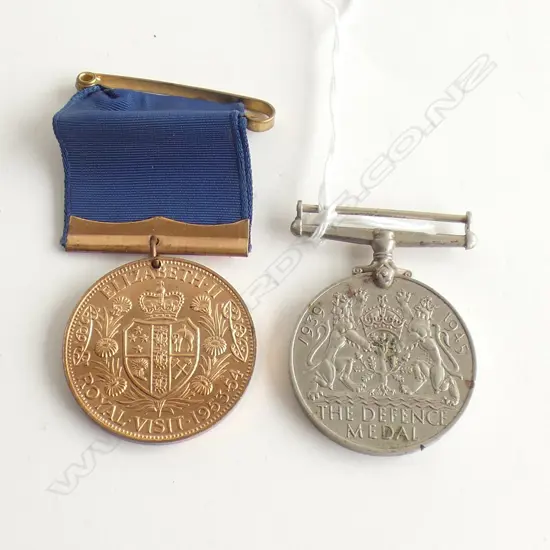 2 MEDALS. WWII DEFENCE MEDAL & 1953-54 ROYAL VISIT
