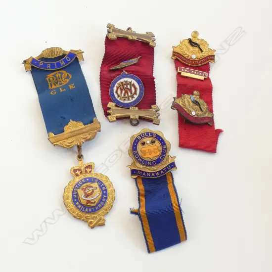 5+ OLD LODGE MEDALS W RIBBONS 