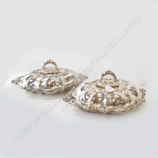 PAIR OF SILVER PLATE FOOD WARMERS