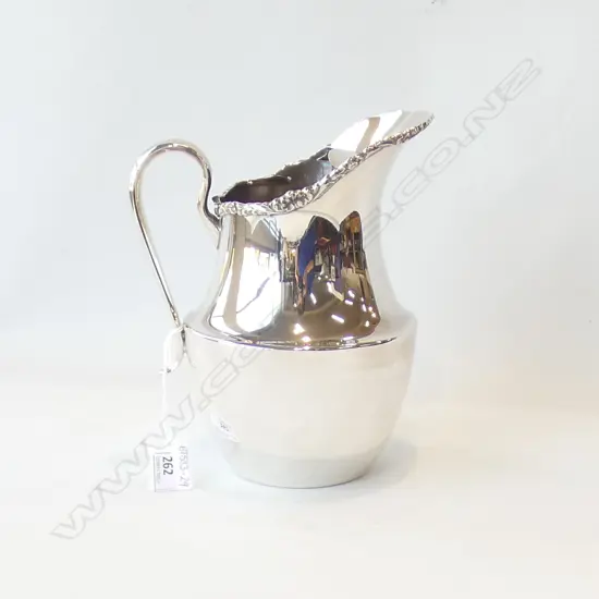 SILVER PLATE WATER JUG WITH ICE CATCHER