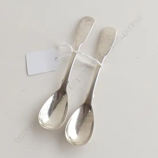 PR GEO IV SILVER MUSTARD SPOONS FIDDLE PATTERN GLASCOW 1824