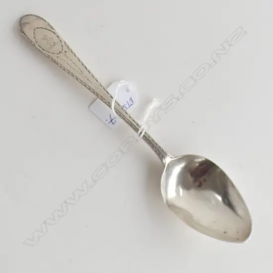 GEO III IRISH SILVER BOTTOM MARKED TABLE SPOON 62gms BRIGHT CUT