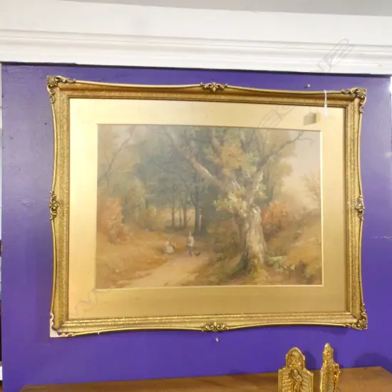 GILT FRAMED WATERCOLOUR 'SCENE OF HAWARDEN' BY JOHN HOLDING 470 X670MM