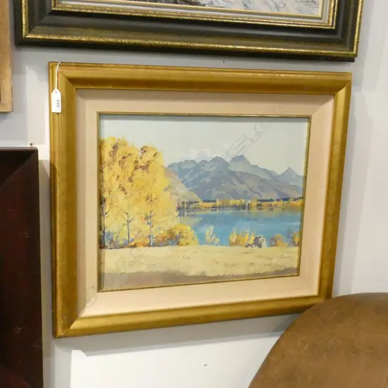 J. D. CHARLTON EDGAR OIL ARROWTOWN LANDSCAPE 300x390mm