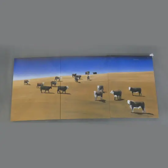 CRAIG GALLIEN 'CATTLE' ACRYLIC TRIPTYCH 2007 605x1360mm
