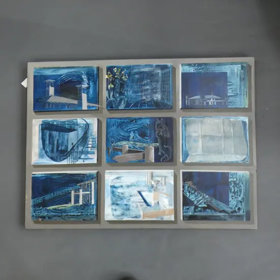 ARTIST UNKNOWN 9 BLUE SCENES 590x800mm