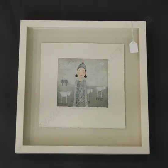 WATER COLOUR 'SO MUCH TIME GETS LOST IN MY MIND' SIGNED QUINN  150 X 150MM