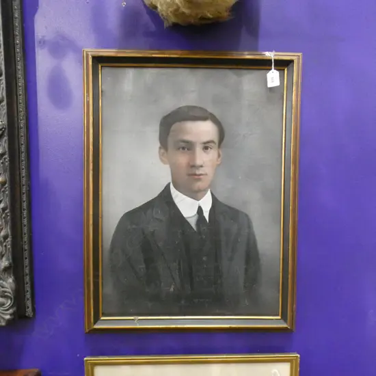 EARLY 20th OIL PORTRAIT OF A YOUNG GENT 550x400mm