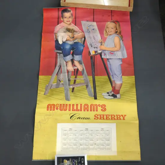 VINTAGE CALENDAR 'McWILLIAMS CREAM SHERRY' c1965-67 980x560mm
