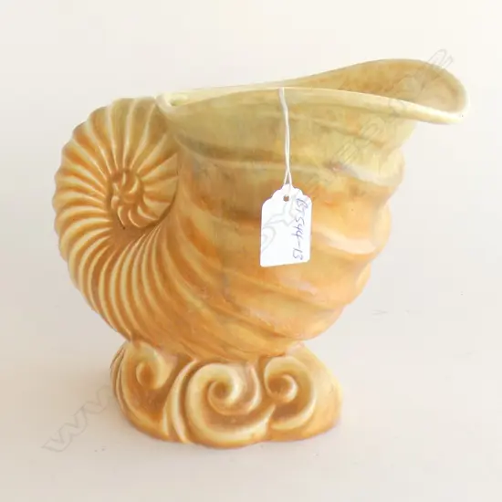 BESWICK NAUTILUS SHELL VASE #1186. H.190mm TAN/ORANGE