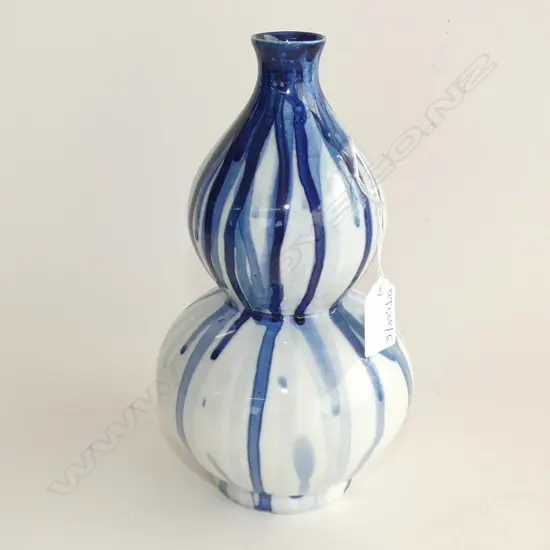 DOUBLE GOURD B/W DRIP GLAZE VASE H.230mm