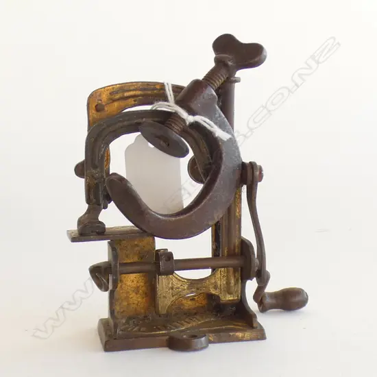 ANTIQUE GILT SMALL LACE WEAVING ? MACHINE + CLAMP