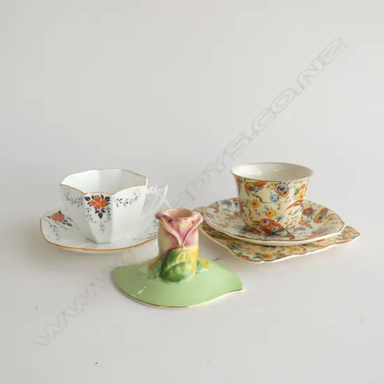 1 SHELLEY TRIO + ONE AND CANDLESTICK