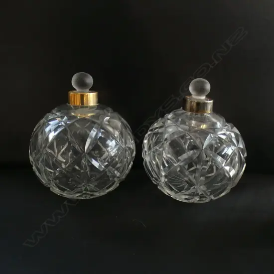 PR CUT CRYSTAL SPHERICAL FORM SCENT BOTTLES