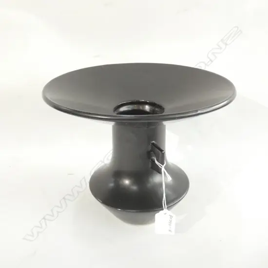 NZ STUDIO POTTERY BLACK VASE ORIENTAL STYLE H 185MM