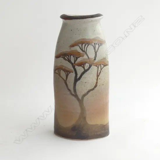 TREE POTTERY VASE BY CHRISTOPHER CLOUSTON (SM MAKERS CRACK TO SIDE BASE) H260MM