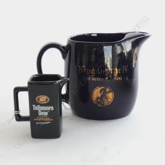 TWO WADE WHISKY JUGS; 1 X H 120MM & 1 X 75MM