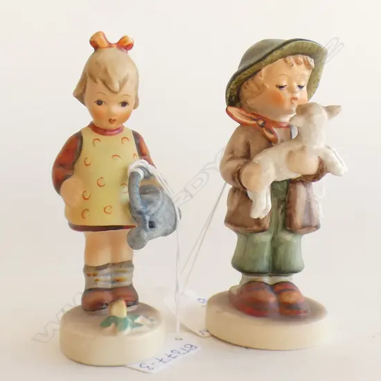 2 HUMMEL FIGURINES 'LITTLE GARDENER' (H 113MM) & BOY WITH LAMB (H115MM)