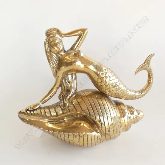 BRASS MERMAID ON SHELL W.250mm