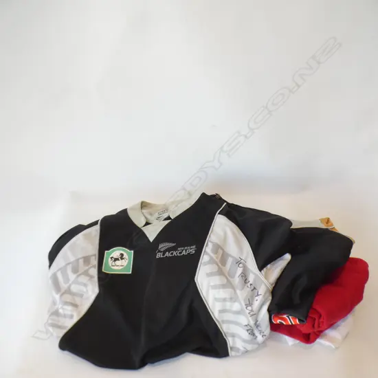 FIVE ASSORTED SPORTS JERSEY’S -AS WORN BY PLAYERS- SOME ARE AUTOGRAPHED-CRICKET/BASEBALL/RUGBY/LEAGUE