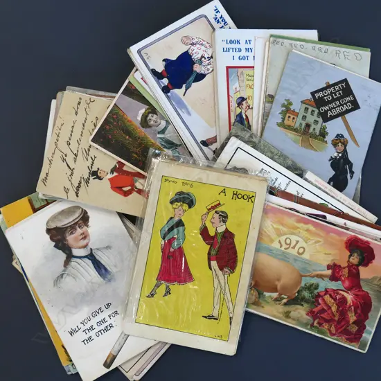 100 'SEASIDE' HUMOUROUS POSTCARDS c.1900