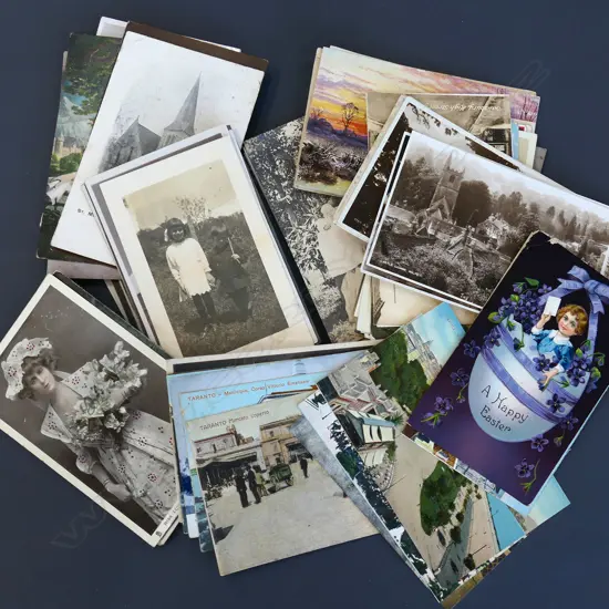 COLLECTION ASST. ANTIQUE POSTCARDS c.1910