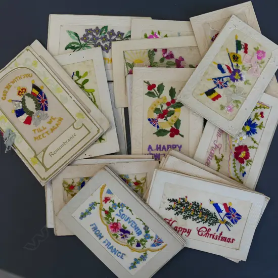 ASST. EMBROIDERD WWI POSTCARDS