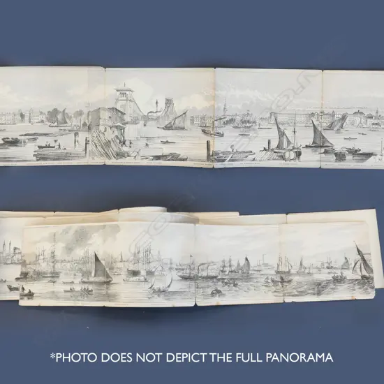 PANORAMA ENGRAVING OF LONDON ALONG THE THAMES