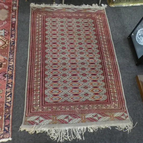 PAKISTANI HAND KNOTTED WOOL SHAH ZAHARI PATTERN RUG 1470 x 960mm