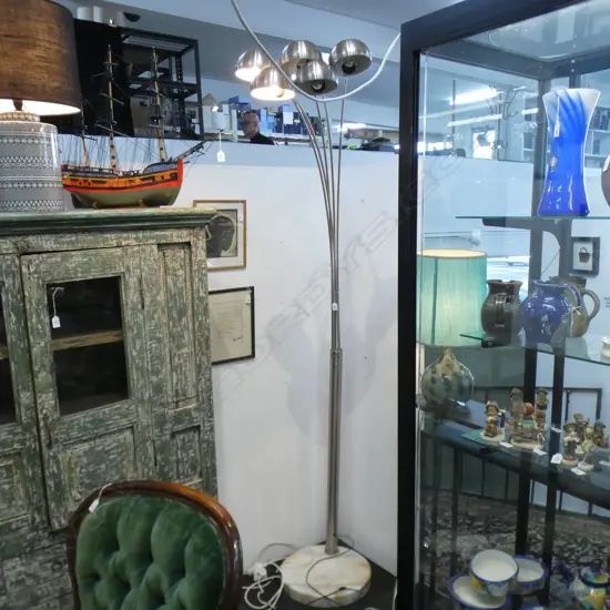 CONTEMPORARY FLOOR LIGHT w. 5 BULBS & MARBLE BASE H.2150mm