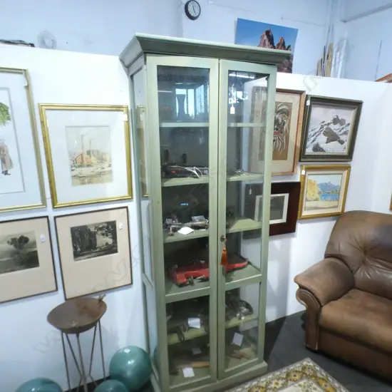 GLAZED GREEN WASHED CABINET 800 x 430 x 2030mm