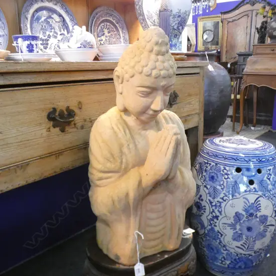 TERRACOTTA PRAYING BUDDHA H.580mm