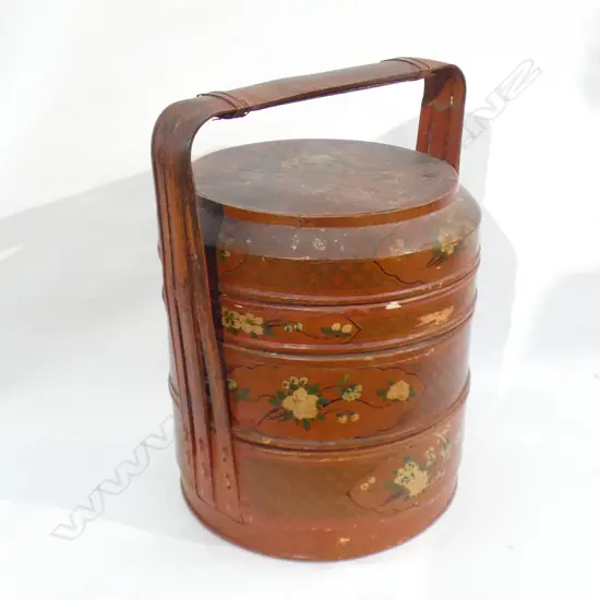 RED ORIENTAL STACKING BOX H.400mm