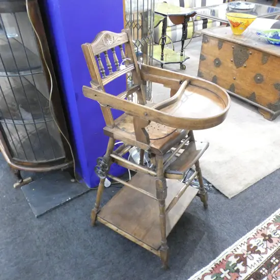 CANADIAN SPINDLE BACK HIGH CHAIR - CONVERTS INTO A ROCKER 500 x 520 x 1000mm 