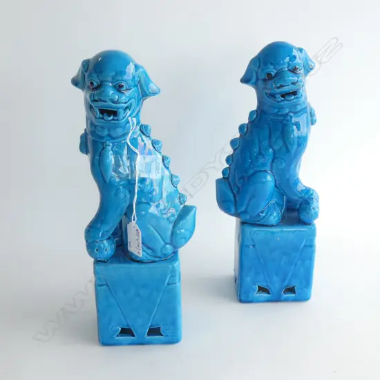 PR CHINESE TURQUOISE FOO DOGS H.325mm