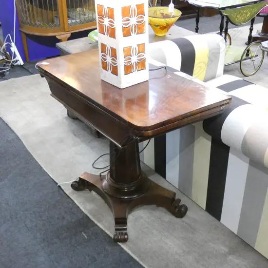 REGENCY MAHOGANY CARD TABLE (AF)  910 x 450 x 730mm