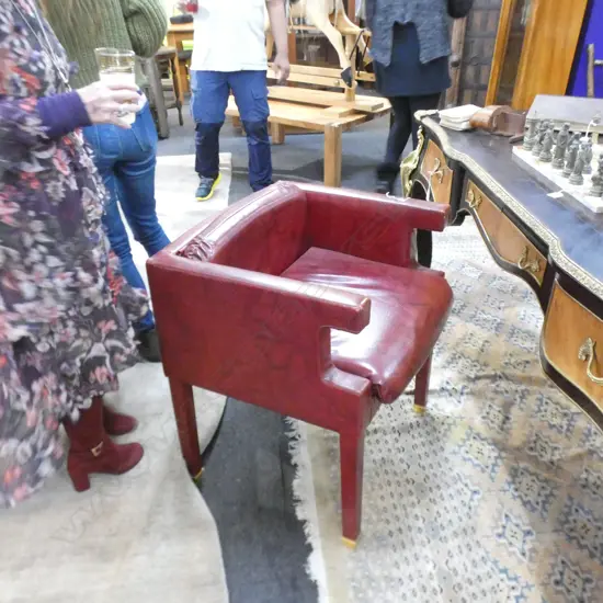 RED VINYL RETRO ARMCHAIR