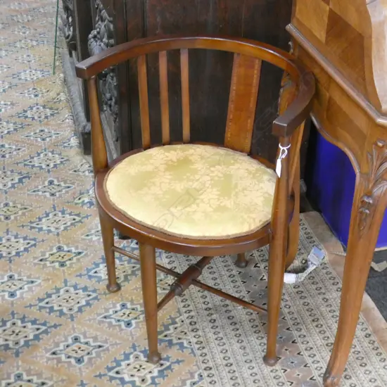EDWARDIAN SHERATON REVIVAL BOW BACK CHAIR 