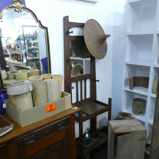 OAK ARTS AND CRAFTS HALLSTAND 600 x 330 x 1800mm