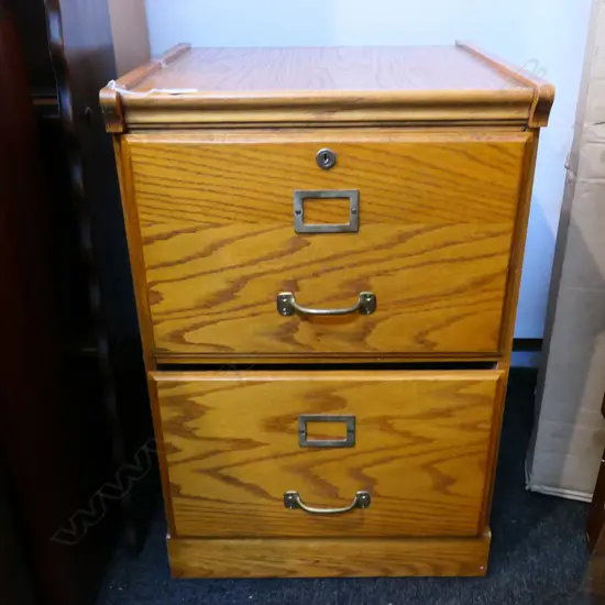 2 DRAWER WOODEN FILING CABINET