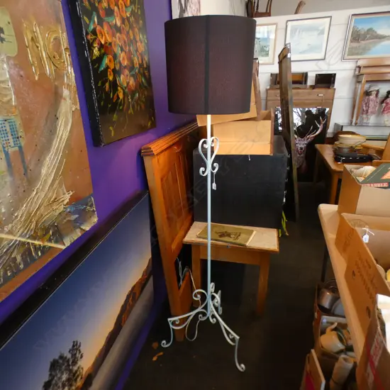 RETRO FLOOR LAMP, WITH SHADE, WORKING,  H.1750mm