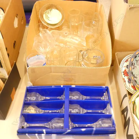 BOX LOT ASST. GLASS & CRYSTAL....