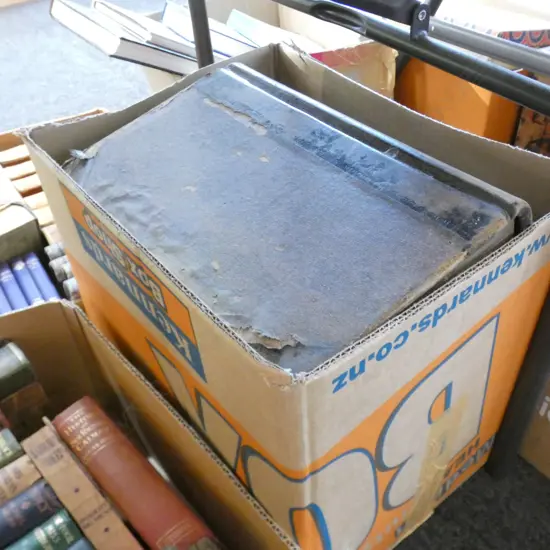 5 LGE OLD LEATHER LEDGER & PLEDGE BOOKS