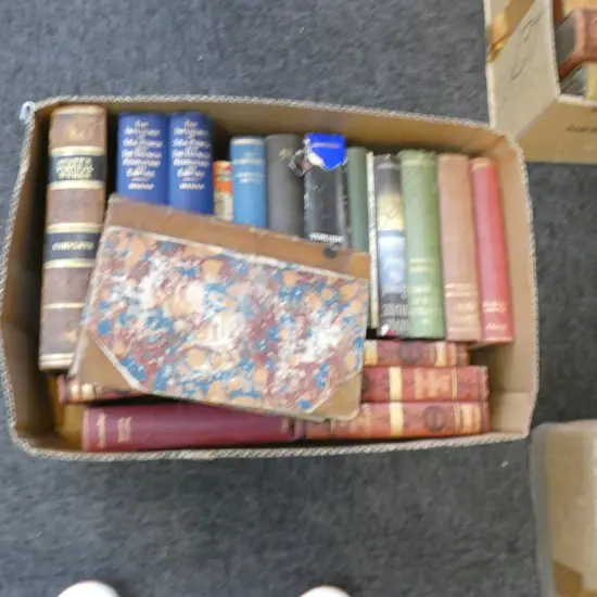 BOX LOT ANTIQUE BOOKS EX. HIGHWIC HOUSE