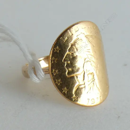 15CT ROSE GOLD AMERICAN 1911 COIN RING 5.4 GRAMS