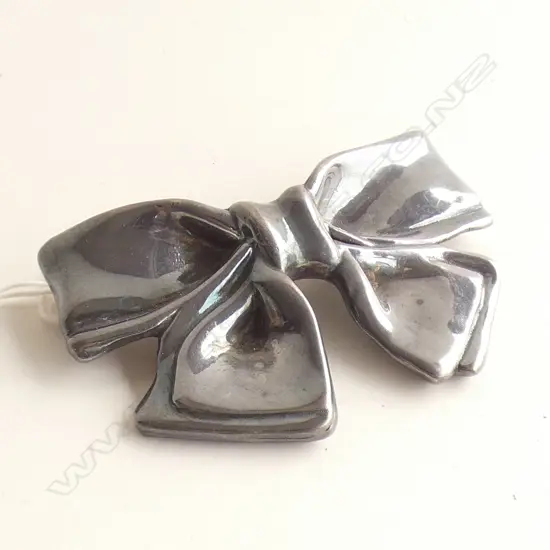 925 SILVER BOW BROOCH CATCH BROKEN 24GRAMS W.75mm