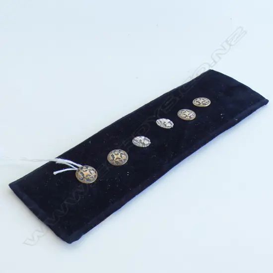 5 SILVER AND GILT ART NOUVEAU BUTTONS 2 STAMPED PARIS TO VERSO