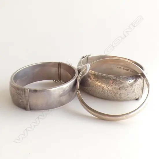 3 STG SILVER BRACELETS; 2 VICTORIAN 1 OTHER